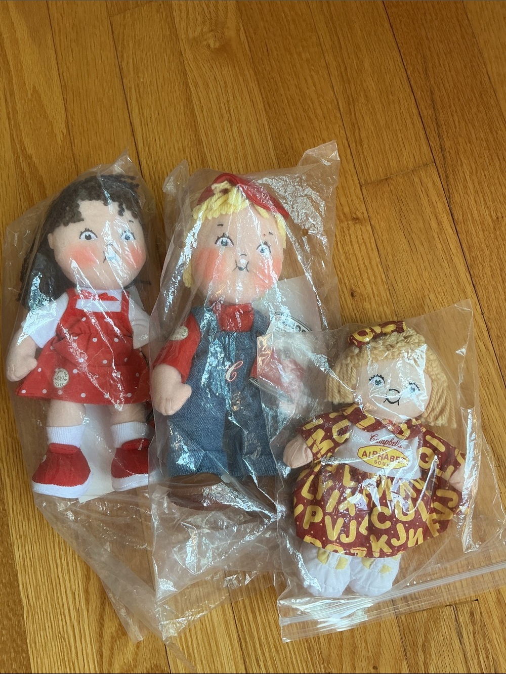 Plush Boy and Girl Doll in Red Dress - Campbell Soup dolls Collectible NWT